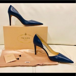 Prada Blue Leather Pumps - Brand New/Never Worn!!
